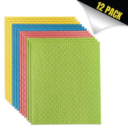 

Homeries Swedish Dishcloth for Kitchen (Bulk Pack of 12) (Mixed Dry)