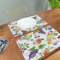 thumbnail image 4 of Pear Apple Grape Plum Placemats Set of 4 Summer Fruits Place Mats Washable for Kitchen Dining Table Heat Resistant Decorative Colth Table Mats 12x18 Inch, 4 of 6
