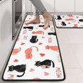 thumbnail image 2 of Cat and Heart White Pattern Anti Fatigue Kitchen Rugs Set Of 2, Non Slip Washable Decorative Floor Mats for Sink Laundry and Home Use, 17"x47", 2 of 5