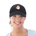 thumbnail image 5 of DALIX Christmas Happy Santa Hat Womens Embroidered Baseball Cap in Black, 5 of 6