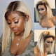 thumbnail image 1 of Pelucas delanteras de encaje rubio degradado cabello humano 13X4 HD Bob pelucas delanteras de encaje 12 "" 150% densidad Ombre 1B/613 2 tonos cabello humano recto pre arrancado con nudos blanqueados l, 1 of 5