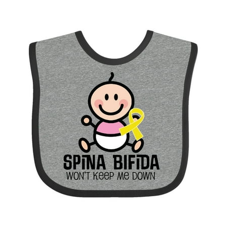 

Inktastic Spina Bifida Baby Girl Awareness Ribbon Gift Baby Girl Bib