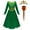 set B, variant on Kids Princess Green Dress Long Sleeve Girls Halloween Cosplay Costume