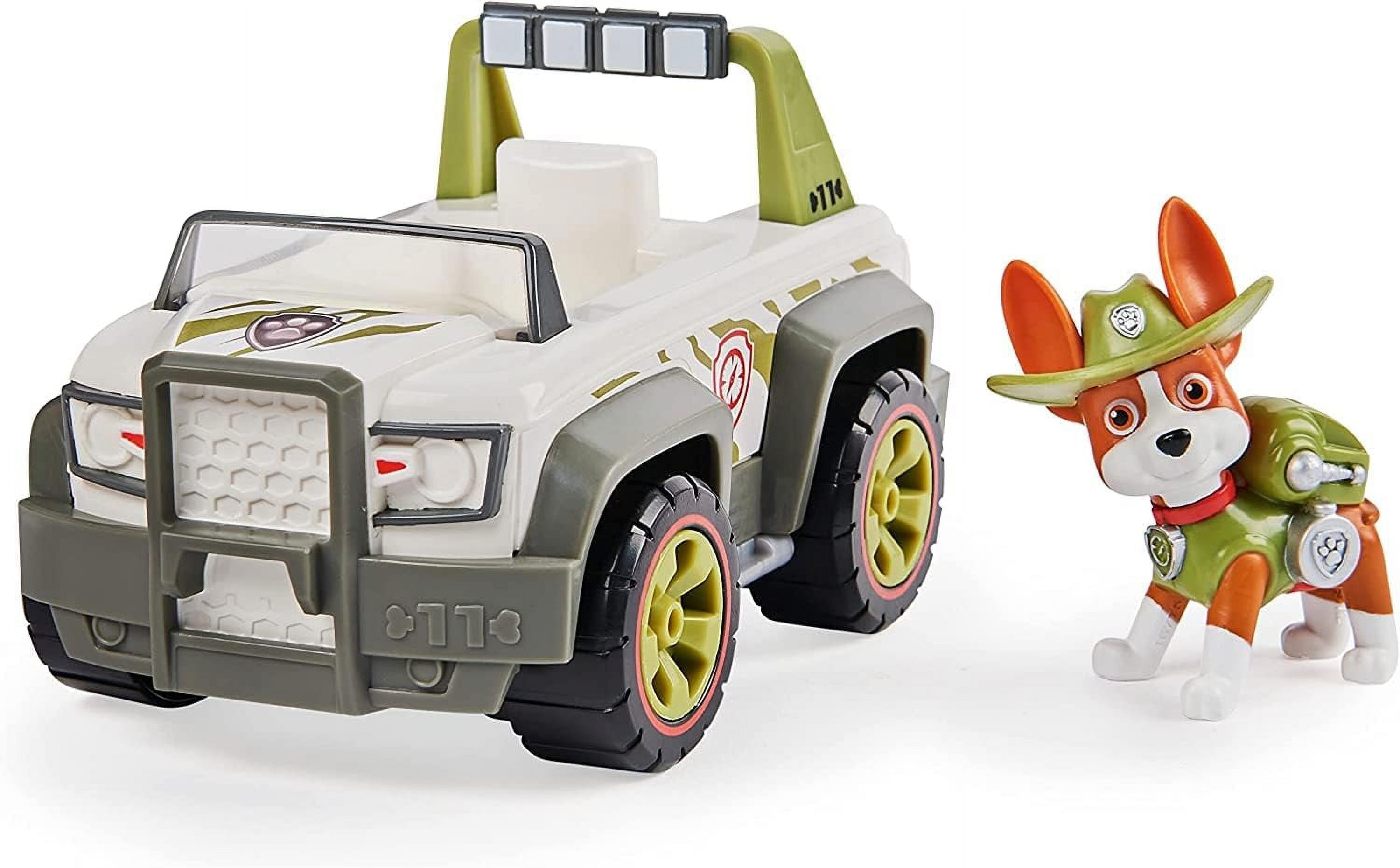 Paw Patrol, Tracker’s Jungle Cruiser & Paw Patrol, Rex’s Dinosaur Rescue Vehicle with Collectible Action Figure Bundle
