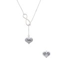thumbnail image 2 of Delight Jewelry Twins Heart with Two Pair of Baby Feet Silver tone Elegant Infinity Lariat Necklace, 2 of 4