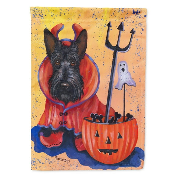 Carolines Treasures PPP3171GF Scottie Boo Hoo Halloween Flag Garden Size Small multicolor