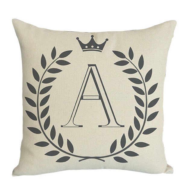 Cartoon Fashion English Letters Print Sofa Pillow Cushion Cover Home Decoration, multi-coloured, A