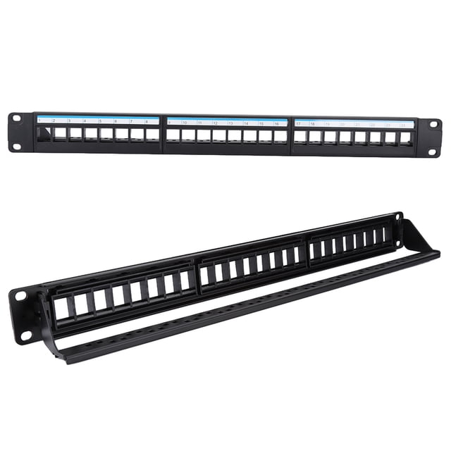 Data Patch Panel,19Inch 24 Port Mountable Network Tool CA Cable Rack Meticulously Designed