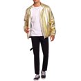 thumbnail image 2 of INSPIRE CHIC Shiny Varsity Jacket for Men's Metallic Baseball Bomber Jacket, 2 of 5