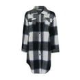 thumbnail image 7 of Womens Casual Plaid Button Down Long Sleeve Shirts Flannel Shacket Jacket Coats Tops Lapel V Neck Oversized Outerwear, 7 of 7