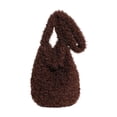 thumbnail image 2 of Xecvkr Fuzzy Tote Bag Faux Fur Soft Bunny Ear Shoulder Crossbody Cute Large Capacity Winter Purse Portable Lightweight for Women Shopping Yoga Daily Work 1 Pack Brown, 2 of 9