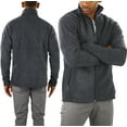 thumbnail image 2 of ToBeInStyle Men's Zip Up Long Sleeve High Collar Polar Fleece Jacket - Charcoal Grey - 3X-Large, 2 of 7