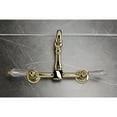 thumbnail image 4 of Kingston Brass KS2442WLL Willshire Double-Handle Wall-Mount Bridge Kitchen Faucet, Polished Brass, 4 of 7