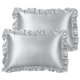 thumbnail image 1 of Funda de Almohada PiccoCasa Satén de Volantes Juego de 2 51x76cm Plata, 1 of 6