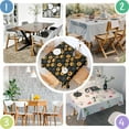 thumbnail image 4 of Black Green Leaf Sunflower Pattern Square Tablecloth,Waterproof Square Table Cover,Wipeable Spillproof Washable Table Cover for Home Kitchen Party Decor 60"x60"(152x152cm), 4 of 6