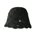 thumbnail image 5 of Summer Short Brim Faux Pearls Decor Hat Women Outdoor Rhombus Texture Fisherman Hat, 5 of 8