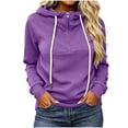 thumbnail image 2 of Neewe Women’s 2026 Fall Long Sleeve Hoodie Drawstring Pullover Sweatshirt Solid Color Casual Tops Blouse, 2 of 7