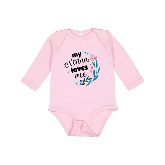 Inktastic My Nonna Loves Me for Girls Granddaughter Girls Long Sleeve Baby Bodysuit
