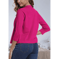 thumbnail image 5 of Women'S 3/4 Sleeve Cropped Cardigan Sweater Elegant Shrugs for Women Rose Red S, 5 of 7