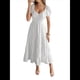 thumbnail image 1 of Vestido Midi Informal de Verano para Mujer, con Mangas , Escote en V, Fruncido y Volantes Escalonados. S, 1 of 8