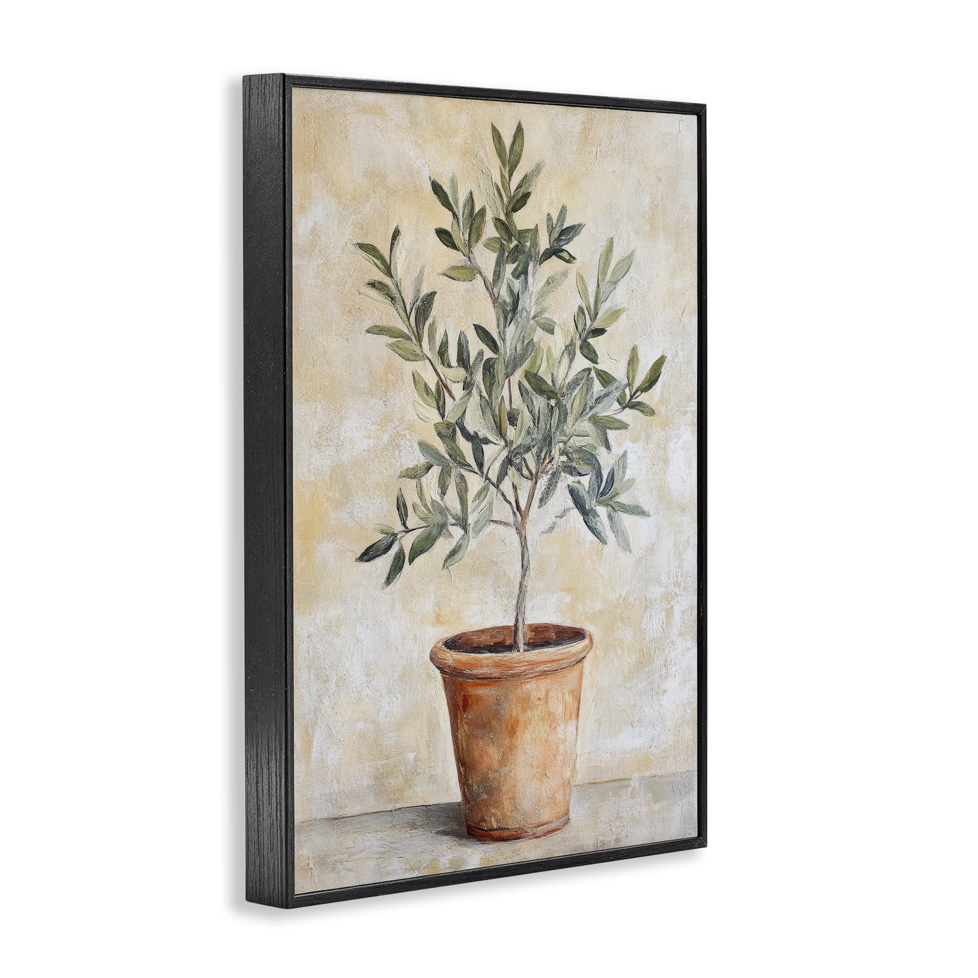 Stupell Industries House Plant in Terracotta Black Framed Giclee Art, design by Petal Prints Design