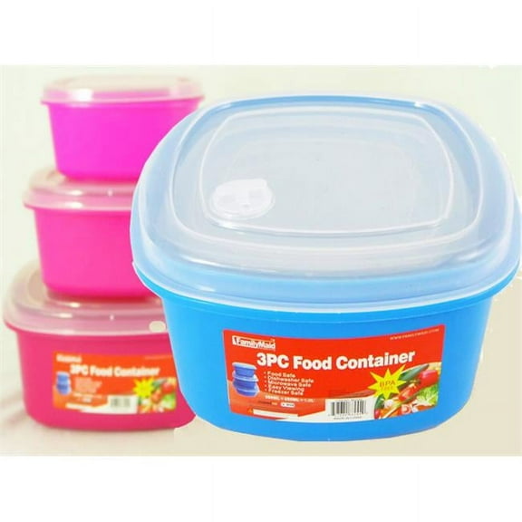 Family Maid 88244E 550 & 850 ml V Square Food Container - 3 Piece - Pack of 48