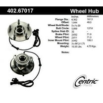 CENTRIC PARTS - HUB ASSEMBLY Fits select: 2015-2018 JEEP WRANGLER UNLIMITED, 2012-2014 JEEP WRANGLER
