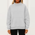 thumbnail image 7 of Dwellite Mock Neck Sweatshirt for Women 2026 Oversized Turtleneck Pullover Fall Fashion Long Sleeve Tops Gray M, 7 of 7