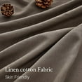 thumbnail image 3 of Dark Flax Pinch Pleated Linen Curtains 105 Inch Length 2 Panels for Living Room Bedroom Semi Sheer Window Curtain Boho Neutral Back Tab Pinch Pleat Drape with Hooks 105 Inches Long, 3 of 17