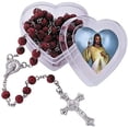 thumbnail image 1 of Divine Mercy Rose Scented Rosary with Heart Shaped Box Gift Set, 18 1/2 Inch, 1 of 1