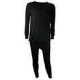 thumbnail image 1 of Men's Thermal Base Layer Long Johns Cotton Blend Top And Bottom Set (5XL, Black), 1 of 3