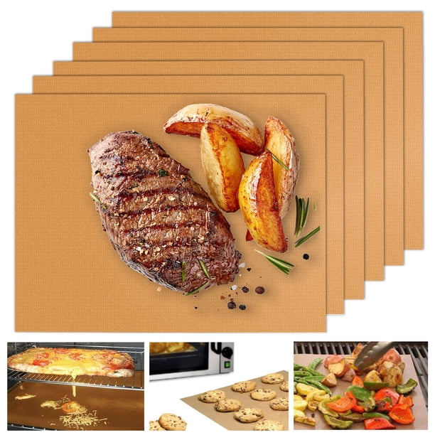Tapetes para Parrilla UBeesize Paquete de 6 Antiadherentes y Resistentes al Calor 260°C