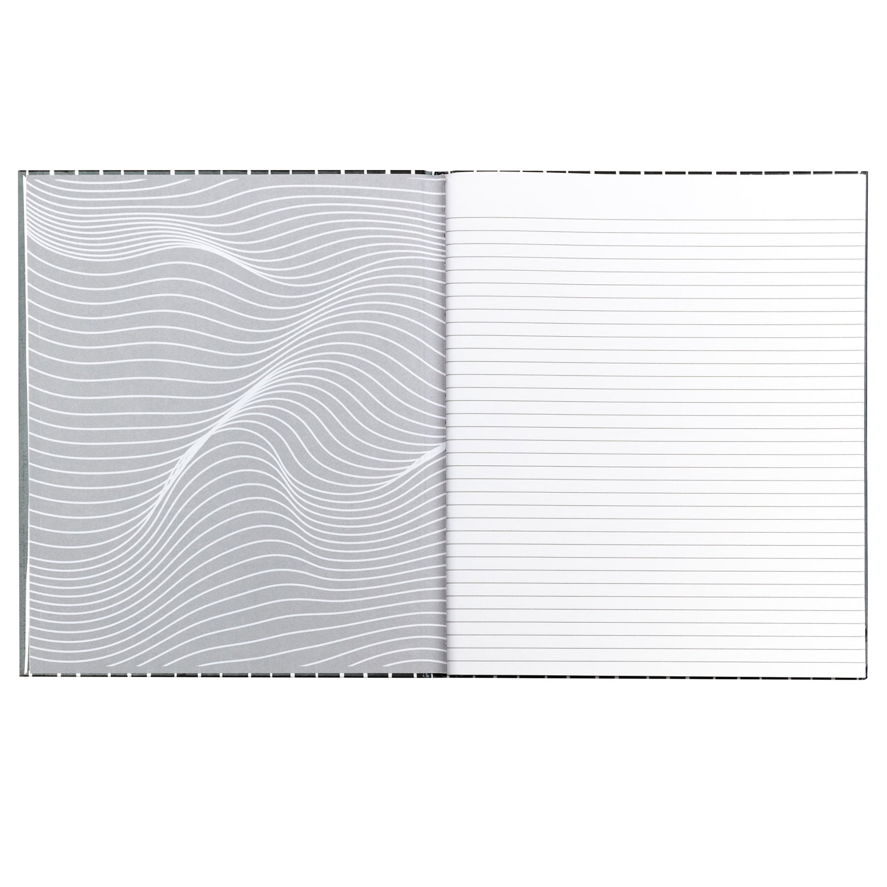 C-Line Professional Hardbound Notebook, 96 Page, College Ruled, 8-1/2" x 10-7/8", Charcoal & White Stripes, Pack of 2