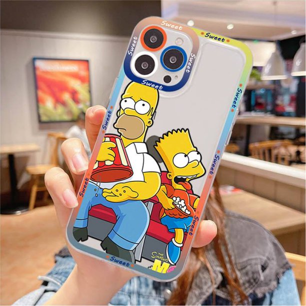 Funda de teléfono Simpson para iPhone 11 12 13 Mini Pro Max 14 Pro Max Fivean unisex