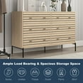 thumbnail image 6 of Topcobe Modern Style Soild Wood 6-Drawers Dresser for Bedroom Living Room, Wide Chest of Drawers, Storage Drawer Organizer, Brown, 6 of 13