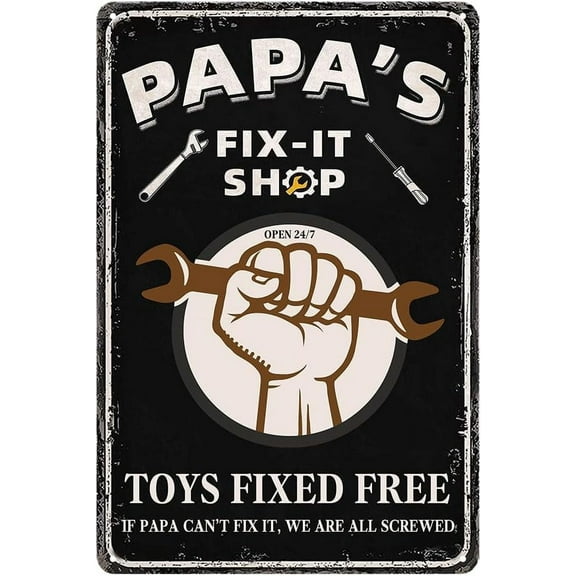 Funny Garage Signs Papa Gift Man Cave Gifts For Men Metal Tin Sign Garage Decor Man cave Decorations 8x12 Inch
