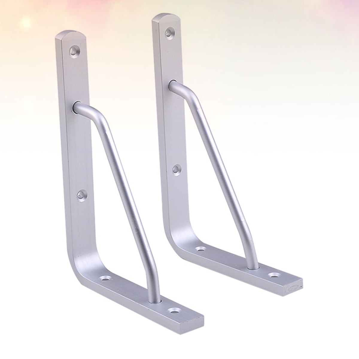 LABSERRON  4Pcs Triangle Shape Shelf Brackets Silver Aluminium Alloy for Study Desk and Workbench