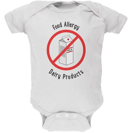 

Food Allergy Dairy Products Kids White Soft Baby One Piece - 3-6 months