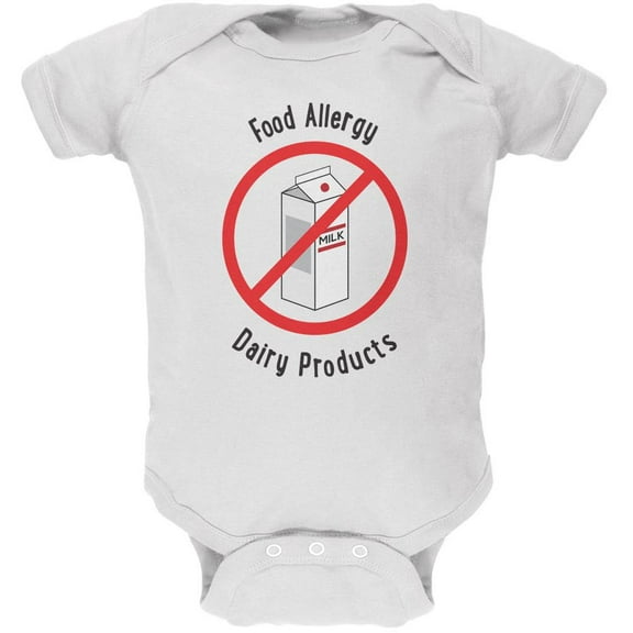 Food Allergy Dairy Products Kids White Soft Baby One Piece - 0-3 months