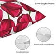 thumbnail image 3 of Fuzoiu Tulips Flowers Print Square Pillow Cover,Hidden Zipper Design,Luxury Square Pillow Case, Throw Pillow,Couch Cushion-16"x16", 3 of 7