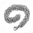 thumbnail image 5 of QQTDFG 6/8/10mm Fashion Stainless Steel Silver Gold Byzantine Chains Men Women Bracelet-9 inch-6mm wide-Silver, 5 of 8