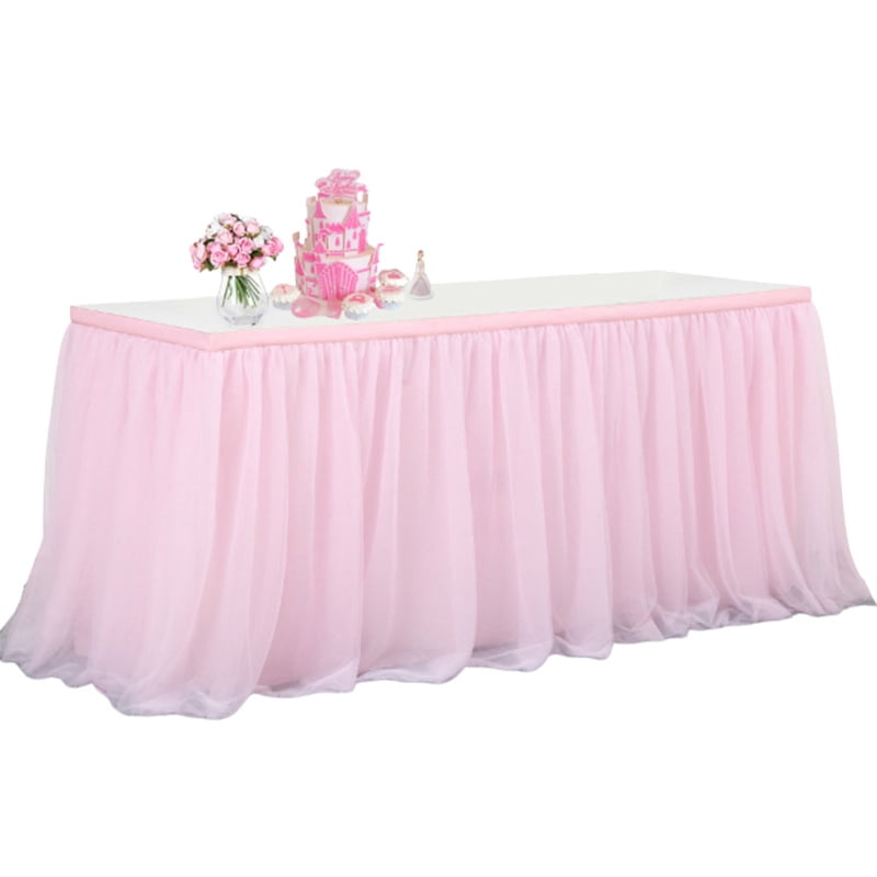 2 Pack Lavender Tulle Table Skirts - 6ft Each, Ruffle Tutu Tablecloth For Baby Showers, Birthdays, Weddings & Party Decor