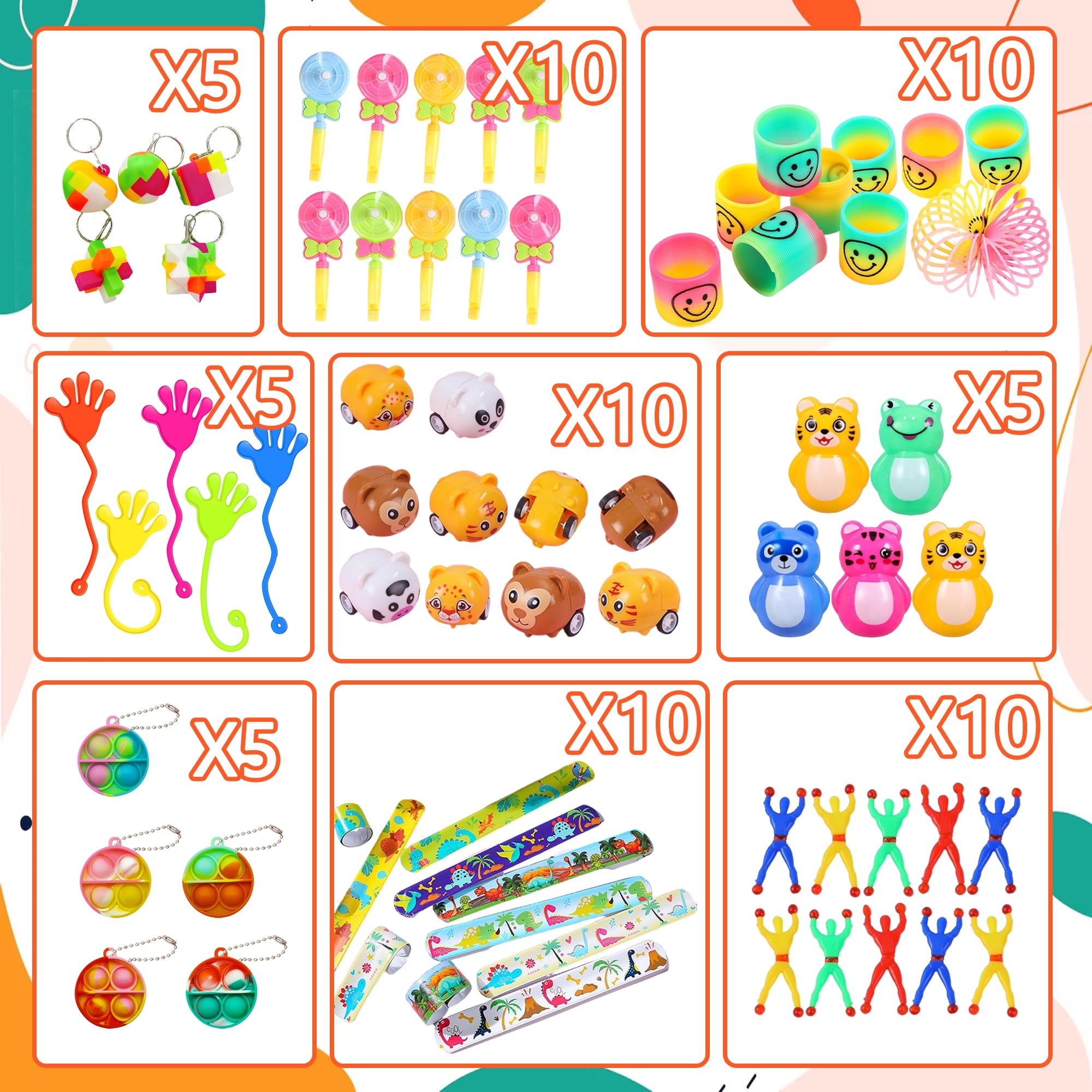 145 Pcs Party Favors for Kids, Pop Fidget Treasure Box Toys for Classroom, Prizes for Kids Classroom, Goodie Bag Stuffers, Pinata Stuffers Filler, Carnival Prizes Birthday Return Gifts