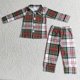 thumbnail image 1 of Pijamas de Navidad para niña, ropa de Papá Noel, camisa con volantes, conjunto de pantalones a cuadros, atuendo infantil de Boutique, venta al por mayor, 1 of 4