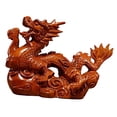 thumbnail image 6 of Tongina Wooden Carved Chinese Dragon Figurine 12cm Spring Festival for Desktop Decor A, 6 of 8