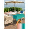 thumbnail image 5 of Outdoor Tablecloth with Umbrella Hole for Patio/Picnic/Party/Camping, Teal Pink Ombre Waterproof Table Cloth Rectangle Table Cover Washable, Contemporary Art Abstract Aesthetics (54"x 80"), 5 of 8