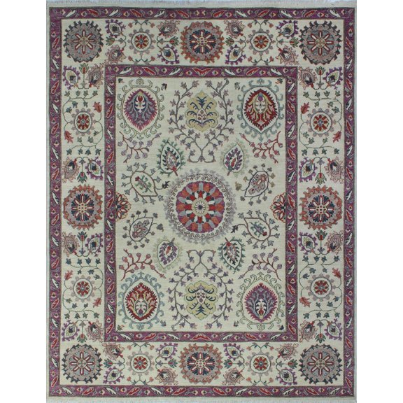 Aria Royan Ivory/Purple Rug, 8'0" x 10'0"