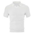 thumbnail image 2 of pstuiky Camisa de manga corta para hombre, Camisa informal de manga corta con cuello en V y botones de color liso para hombre camisas casuales para hombre s, 2 of 5