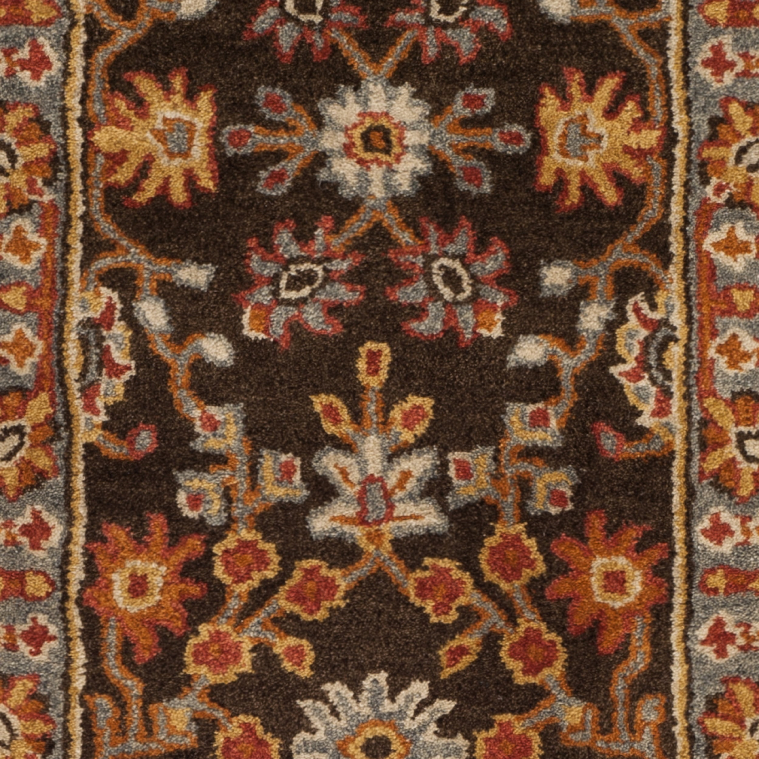 SAFAVIEH Heritage Genette Traditional Wool Runner Rug, Charcoal/Blue, 2'3" x 8'