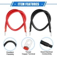 thumbnail image 4 of Unique Bargains 1 Pair 4 AWG Gauge 2ft Battery Inverter Cables with 5/16" Ring Universal for Car Vehicle RV Black Red, 4 of 6